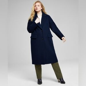 Michael Kors Elegant Navy Blue Long Coat - Size XL - New With Tags